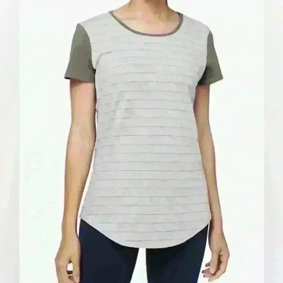 Lululemon Love Crew III 
Short Serve Stripe Heathered Core Light Grey Grey Sage - Picture 3 of 14